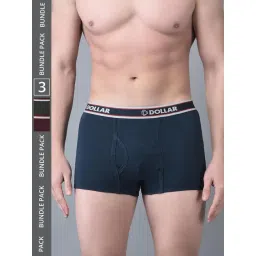 Dollar Bigboss Assorted Cotton Regular Fit Trunks - Pack Of 3-picture-22