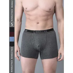 Dollar Bigboss Assorted Cotton Regular Fit Trunks - Pack Of 5-picture-28