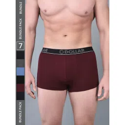 Dollar Bigboss Assorted Cotton Regular Fit Trunks - Pack Of 7 image 1