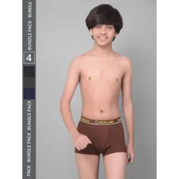 Dollar Bigboss Boys Multicolor Solid Trunks (Pack Of 4)-picture-12