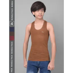 Dollar Bigboss Boys Multicolor Solid Vest (Pack Of 4)-picture-20
