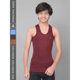 Dollar Bigboss Boys Multicolor Solid Vest (Pack Of 4)-picture-19