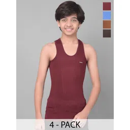 Dollar Bigboss Boys Pack Of 4 Assorted Cotton Innerwear Vests-picture-29