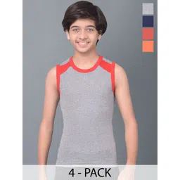 Dollar Bigboss Boys Pack of 4 Assorted Innerwear Vests-picture-26