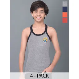 Dollar Bigboss Boys Pack Of 4 Cotton Gym Vests-picture-33