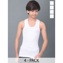 Dollar Bigboss Boys Pack of 4 Cotton Innerwear Vest MBKVE-01-FNRN-WHT-PO4-White-picture-27