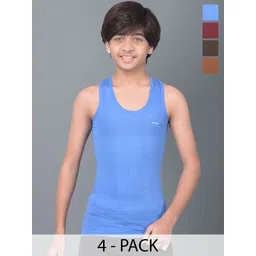 Dollar Bigboss Boys Pack Of 4 Cotton Innerwear Vests-picture-28