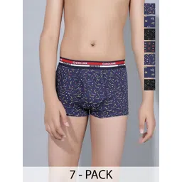 Dollar Bigboss Boys Pack Of 7 Assorted Printed Trunks-picture-12