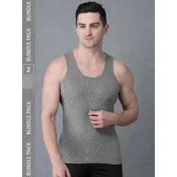 Dollar Bigboss Men Solid Pack of 2 Cotton Vest-picture-32
