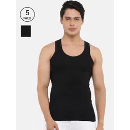 Dollar Bigboss Men Solid Pack of 5 Cotton Vest-picture-18