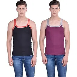 dollar bigboss Men's Assorted Pack of 2 BB02 Gym Vest (Color & Prints May Vary)-picture-27