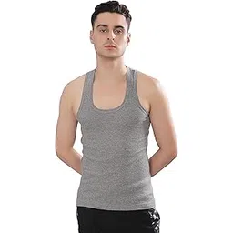 dollar bigboss Men's Grey Solid Cotton Regular Vest-picture-13