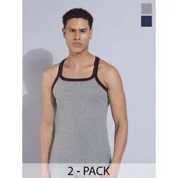 Dollar Bigboss Men's Solid Pack of 2 Cotton Racerback Styled Gym Vests MDBB-02-picture-29