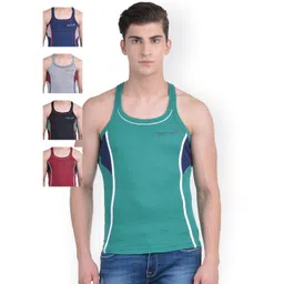 Dollar Bigboss Men's Solid Pack of 5 Cotton Racerback Styled Gym Vest MDBB-11-PO5-1-picture-12