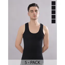 Dollar Bigboss Men's Solid Pack of 5 Cotton Vest-picture-28