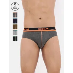 Dollar Bigboss Men's Solid Pack of 5 Super Combed Cotton Briefs-picture-14