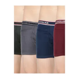 Dollar Bigboss Multicolor Solid Mid Rise Trunks (Pack of 5)-picture-10