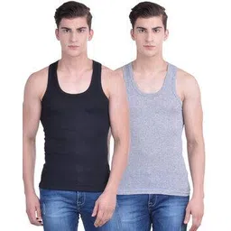 dollar bigboss Pack of 2 Men Solid Cotton Vest-picture-13