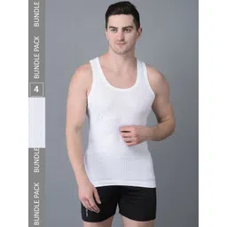 Dollar Bigboss Pack Of 4 Scoop Neck Cotton Basic Vest image 1