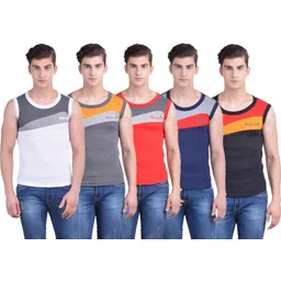 dollar bigboss Pack of 5 Combed Cotton Racerback Styled Gym Men Vest-picture-19