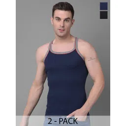 Dollar Bigboss Solid Pack of 2 Cotton Racerback Styled Gym Vests-picture-12