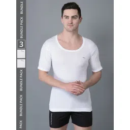 Dollar Bigboss White Cotton Regular Fit Vest - Pack Of 3-picture-30