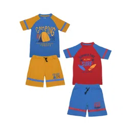 Dollar Champion Kidswear Boys Pack Of 2 Assorted Printed Pure Cotton T-shirt with Shorts-picture-13