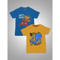 Dollar Champion Kidswear Boys Pack Of 2 Graphic Printed Round Neck Cotton T-Shirts-picture-22
