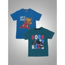 Dollar Champion Kidswear Boys Pack Of 2 Graphic Printed Round Neck Cotton T-Shirts-picture-24