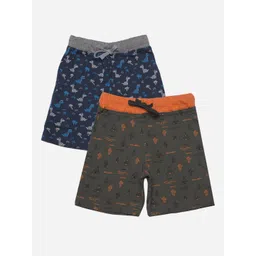 Dollar Champion Kidswear Pack of 2 Boys Printed Cotton Regular Fit Shorts-picture-16