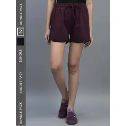 Dollar Black & Purple Cotton Shorts - Pack Of 2-picture-40