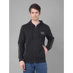 Dollar Black Regular Fit Solid Hoodie-picture-10