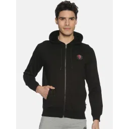 Dollar Black Regular Fit Solid Hoodie-picture-17