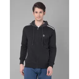 Dollar Black Regular Fit Solid Hoodie image 1