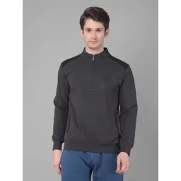 Dollar Charcoal Melange Regular Fit Solid Sweatshirt-picture-47