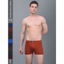 Dollar Lehar Assorted Cotton Regular Fit Trunks - Pack Of 10-picture-41