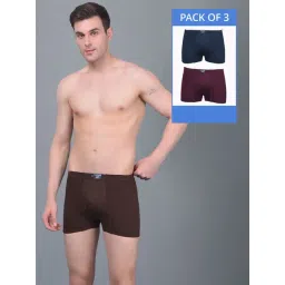 Dollar Lehar Assorted Cotton Regular Fit Trunks - Pack Of 3-picture-42