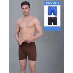 Dollar Lehar Assorted Cotton Regular Fit Trunks - Pack Of 3-picture-43