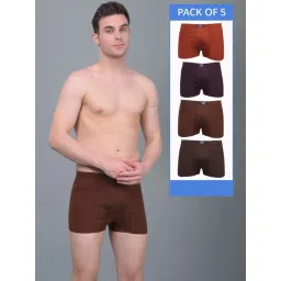 Dollar Lehar Assorted Cotton Regular Fit Trunks - Pack Of 5-picture-37