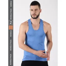 Dollar Lehar Assorted Cotton Regular Fit Vest - Pack Of 2-picture-15