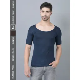 Dollar Lehar Assorted Cotton Regular Fit Vest - Pack Of 2-picture-34