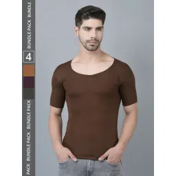 Dollar Lehar Assorted Cotton Regular Fit Vest - Pack Of 4-picture-15