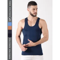 Dollar Lehar Assorted Cotton Regular Fit Vest - Pack Of 5-picture-14