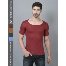 Dollar Lehar Assorted Cotton Regular Fit Vest - Pack Of 5-picture-36