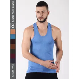 Dollar Lehar Assorted Cotton Regular Fit Vest - Pack Of 8-picture-39