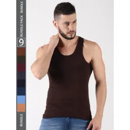 Dollar Lehar Assorted Cotton Regular Fit Vest - Pack Of 9-picture-33
