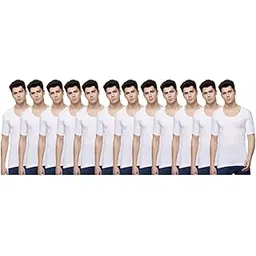 dollar Lehar Combed Cotton Men's Pack of 12 White Vest-picture-48