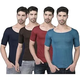 dollar Lehar Combed Cotton Men's Pack of 4 Multicolour Vest-picture-37