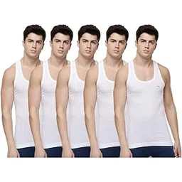 dollar Lehar Combed Cotton Men's Pack of 5 White Vest-picture-23