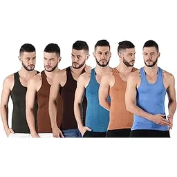 dollar Lehar Combed Cotton Men's Pack of 6 Multicolour Vest-picture-33